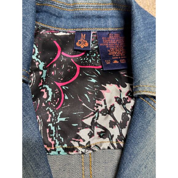 Y2K Dereon for Beyoncé Women’s‎ Short Sleeve Fitted Denim Jacket Size Medium NWT - Picture 10 of 13